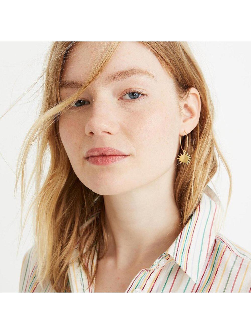 Madewell Sunbeam Charm Hoop Earrings - Picture 7 of 7